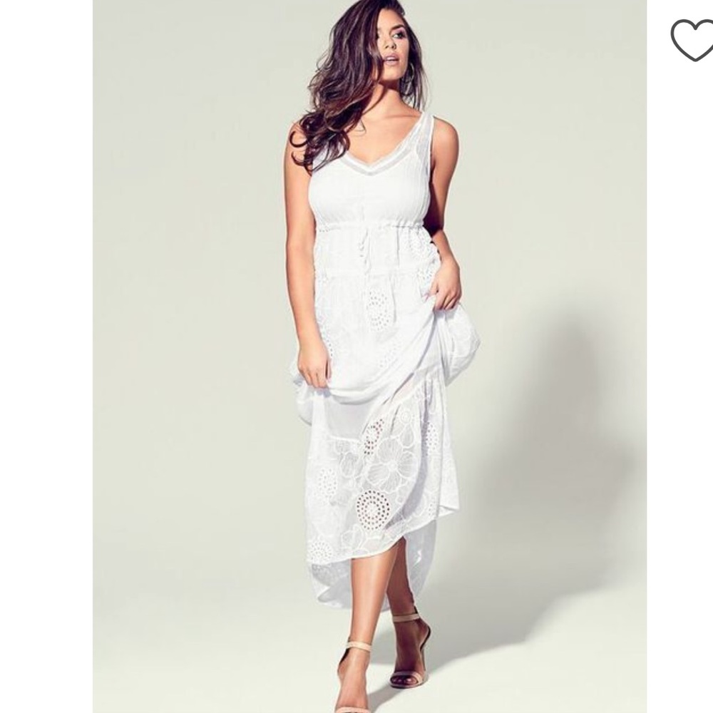 New GUESS Adrina Eyelet tank top long maxi summer dress S